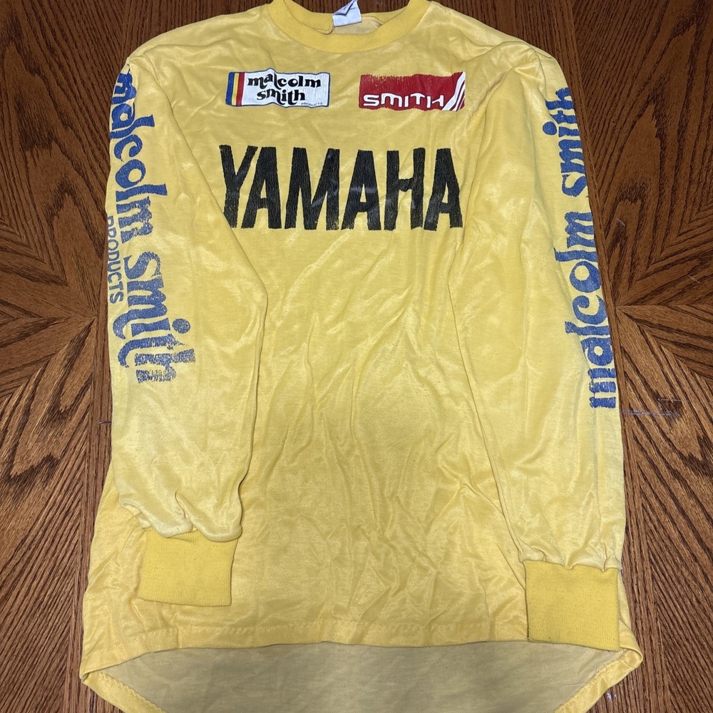 Vintage Yamaha Motocross Jersey Malcolm Smith Size Large 1970's Nylon Jersey